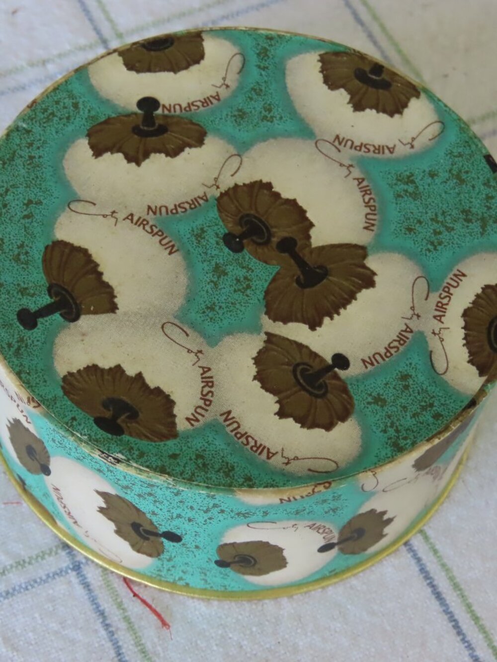 ANTIQUE COTY AIRSPUN POWDERPUFF BOX
